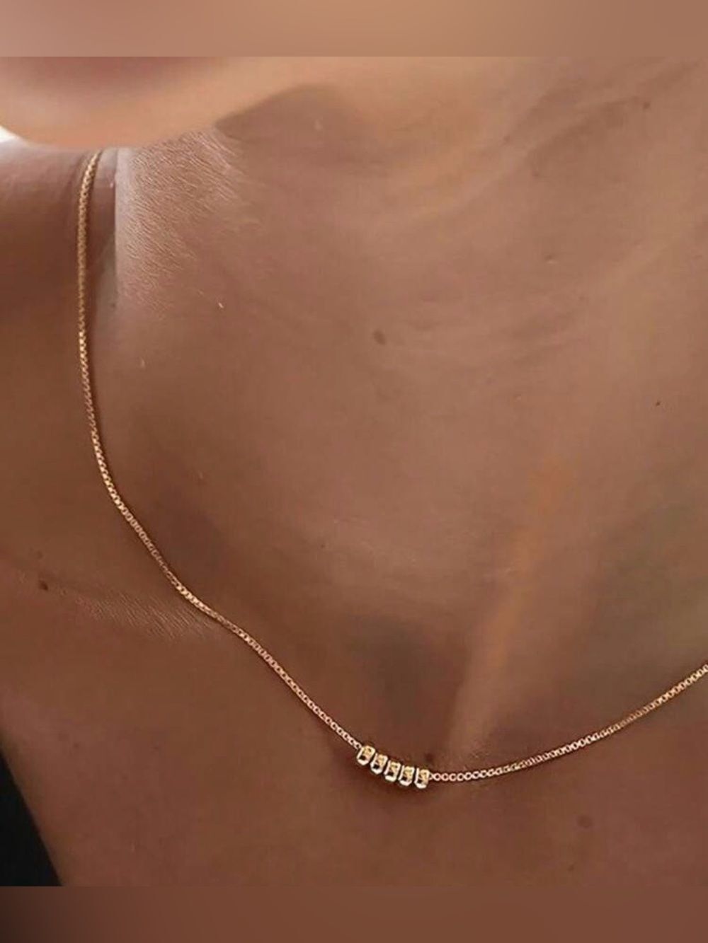 Gold Five-Stack Bead Necklace A2158